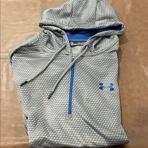 Under Armour Men's Gray and Blue Zip-Up Sweater